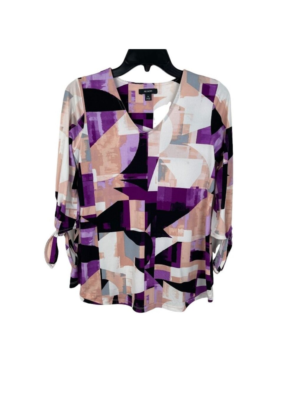 Alfani Women Pullover 3/4 Sleeve V Neck Top Blouse Size PS